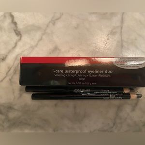 Laura Geller I-care Waterproof Eyeliner Duo Bone Set of 2 Full Size NIB